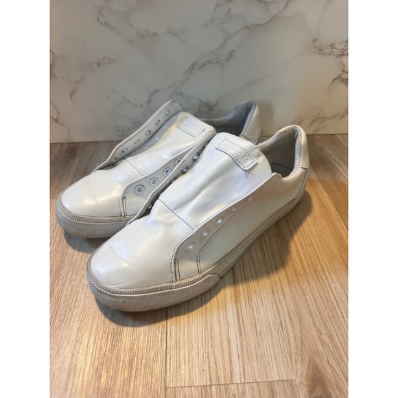 Tommy Hilfiger Shoes - Tommy Hilfiger White Leather Laceless Slip On Sneakers Casual Shoes